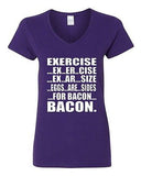 V-Neck Ladies Exercise Eggs Are Sides For Bacon Breakfast Gym Funny T-Shirt Tee