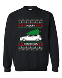 Merry Christmas Ugly Xmas Car Tree Funny Humor DT Novelty Crewneck Sweatshirt