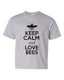 Keep Calm And Love Bees Honey Wasps Insects Animal Lover Youth Kids T-Shirt Tee