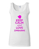 Junior Keep Calm And Love Zimbabwe Country Nation Patriotic Sleeveless Tank Top