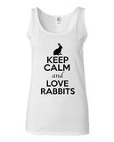 Junior Keep Calm And Love Rabbits Bunny Pet Animal Lover Sleeveless Tank Tops