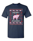 Merry Pigmas Pig Pet Ugly Christmas Hat Gift Funny Humor DT Adult T-Shirt Tee