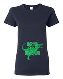 Ladies Hoping For A Dinosaur Jurassic Fossil Dino Baby Funny DT T-Shirt Tee