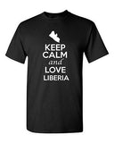 Keep Calm And Love Liberia Country Nation Patriotic Novelty Adult T-Shirt Tee