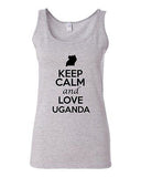 Junior Keep Calm And Love Uganda Country Nation Patriotic Sleeveless Tank Top