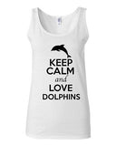 Junior Keep Calm And Love Dolphins Sea Water Animal Lover Sleeveless Tank Tops