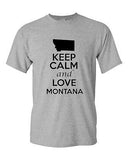 Keep Calm and Love Montana Graphic Novelty State Humor Adult T-Shirt Tee