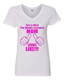 V-Neck Ladies This Is What An Awesome Mom Looks Like Mother Funny T-Shirt Tee