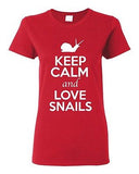 Ladies Keep Calm And Love Snails Shell Slugs Animal Lover Funny T-Shirt Tee