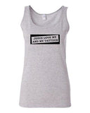 Junior Jesus Loves Me And My Tattoos Novelty Statement Tank Top