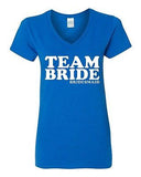 V-Neck Ladies Team Bride Groom Ring Wedding Bridal Party Funny T-Shirt Tee