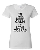 Ladies Keep Calm And Love Cobras King Snake Animal Lover Funny T-Shirt Tee