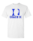 Coach K Face 1000 Wins 1K Ball Game Basketball Sports Fan Wear Adult T-Shirt Tee