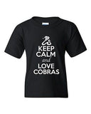 Keep Calm And Love Cobras King Snake Venom Animal Lover Youth Kids T-Shirt Tee