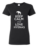 Ladies Keep Calm And Love Hyenas Canine Wild Animal Lover Funny T-Shirt Tee