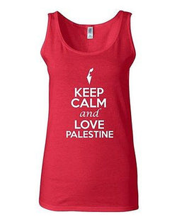 Junior Keep Calm And Love Palestine Country Nation Patriotic Sleeveless Tank Top