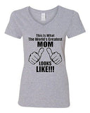V-Neck Ladies This Is What An Awesome Mom Looks Like Mother Funny T-Shirt Tee