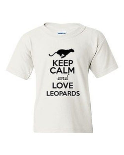 Keep Calm And Love Leopards Wild Big Cat Animal Lover Youth Kids T-Shirt Tee