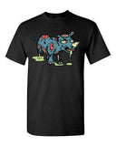 Zombie Rhino Undead Animals Rhinoceros Devil Monster Horror Adult DT T-Shirt Tee