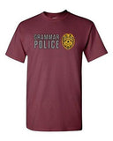 Grammar Police USA Badge Spelling OCD Grammar Funny Humor DT Adult T-Shirt Tee