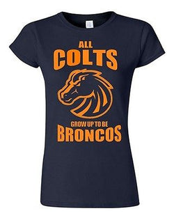 Junior Navy All Colts Grow Up To Be Broncos Funny Manning Football T-Shirt Tee
