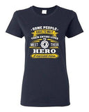 Ladies Firefighter Rescue Hero I Married Mine Husband Funny Humor DT T-Shirt Tee