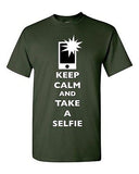 Keep Calm And Take A Selfie Flash Phone Camera Pics Funny DT Adult T-Shirt Tee