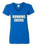 V-Neck Ladies Running Sucks Train Exercise Training Work Out Funny T-Shirt Tee