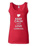 Junior Keep Calm And Love Cambodia Country Nation Patriotic Sleeveless Tank Top