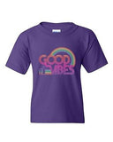 Good Vibes 70's Rainbow Retro BeanePod Artworks Art Funny Youth Kids T-Shirt Tee