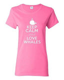 Ladies Keep Calm and Love Whales Animal Love Sea Life Whale Lover T-Shirt Tee
