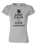 Junior Keep Calm And Love Ladybugs Insect Beetles Animal Lover Humor T-Shirt Tee