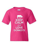 Keep Calm And Love Donkey Horse Wild Ass Animal Lover Youth Kids T-Shirt Tee