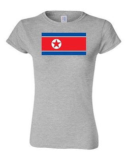 Junior North Korea Country Flag Pyongyang Korean Nation Patriotic DT T-Shirt Tee