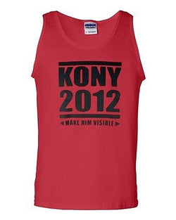Stop Joseph Kony 2012 Make Him Visible Novelty Statement Graphics Adult Tank Top