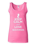 Junior Keep Calm And Love Seahorses Sea Horse Animal Lover Sleeveless Tank Tops