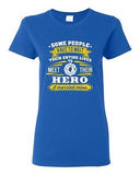 Ladies Firefighter Rescue Hero I Married Mine Husband Funny Humor DT T-Shirt Tee