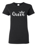 Ladies Queen Crown Couple Love Matching Relationship GF Funny DT T-Shirt Tee