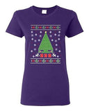 Ladies Periodic Tree Table Of Elements Science Ugly Christmas DT T-Shirt Tee