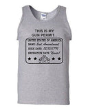 This Is My Gun Permit 2nd Amendment Novelty Statement Graphics Adult Tank Top