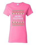 Ladies Merry Festivus Holiday Ugly Christmas Season Parody Funny DT T-Shirt Tee