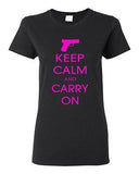 Ladies Keep Calm And Carry On Gun Control Pistol Rifle Gun Rights T-Shirt Tee