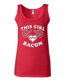 Junior This Girl Loves Bacon Funny Humor Favorite Cured Meat Graphic Tank Top