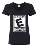 V-Neck Ladies Rated E Marriage Is For Everyone Equal Rights Funny T-Shirt Tee