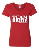 V-Neck Ladies Team Bride Groom Ring Wedding Bridal Party Funny T-Shirt Tee