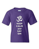 Keep Calm And Say Om Hindu Sanskrit Symbol Religion DT Youth Kids T-Shirt Tee