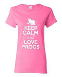 Ladies Keep Calm And Love Frogs Toads Bullfrog Animal Lover Funny T-Shirt Tee