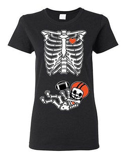 Baby Skeleton Cincinnati Football Ladies DT T-Shirt Tee