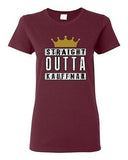 Ladies Straight Outta Kauffman Crown Baseball Ball Team Sports DT T-Shirt Tee