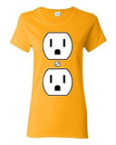 Ladies Plug Outlet Face Party Costume Funny Humor DT T-Shirt Tee